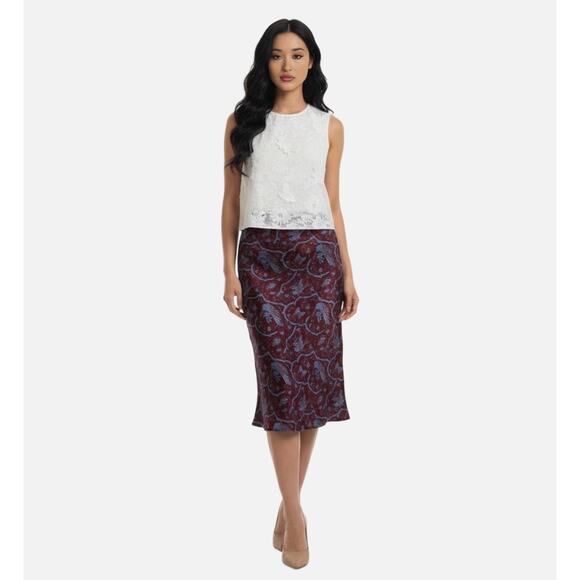 White 3D Floral Applique Sleeveless Crop Shell Top Ribbon Bow Sheer S M 90s 00s - Picture 3 of 10